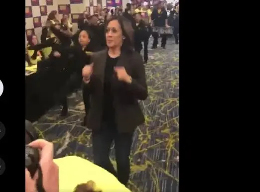 الست كامالا هاريس بترقص على أنغام إلعب يلافيديو منتشر عبر صفحات مواقع التواصل الاجتماعي للست كامالا هاريس نائب الرئيس الأمريكي الحالي جو بايدن، ومرشحة الحزب الديمقراطي في الانتخابا