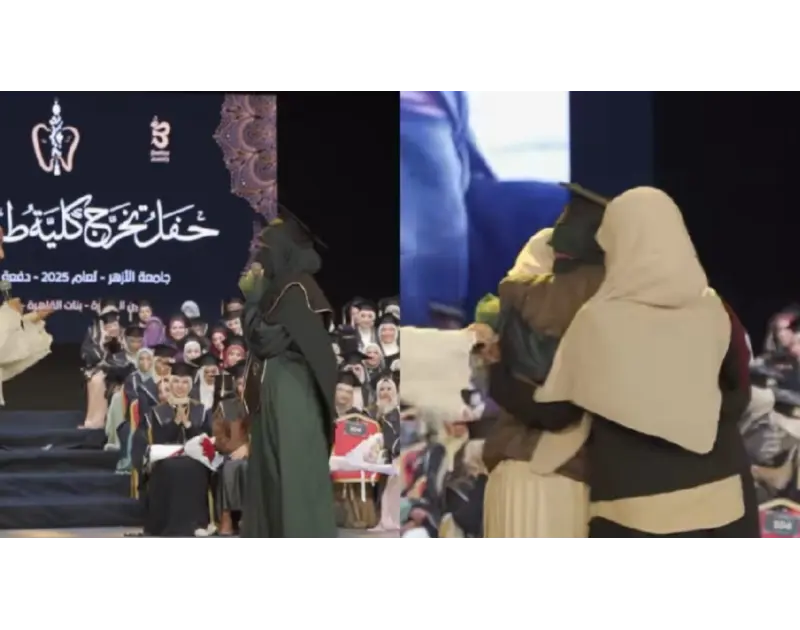"عدت بكرم ربنا"، التعليق الأول من بطلة اللفتة الإنسانية بحفل تخرج طب الأسنان جامعة الأزهر (خاص)