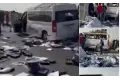 4 عربيات دخلوا في بعض بطريق شبرا – بنها الحر: الطف يارب