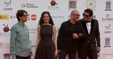 باسم سمرة وعصام عمر ويسرى نصر الله فى افتتاح الإسكندرية للفيلم القصير