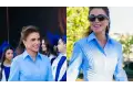 الملكة والأزرق السماوي يليق بها كعادته (صور وفيديو)