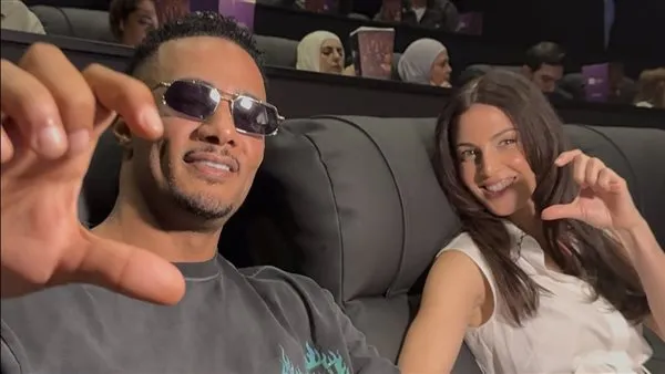 جولة محمد رمضان ورزان جمال للترويج لفيلم أسد داخل سينما ريل بالإمارات