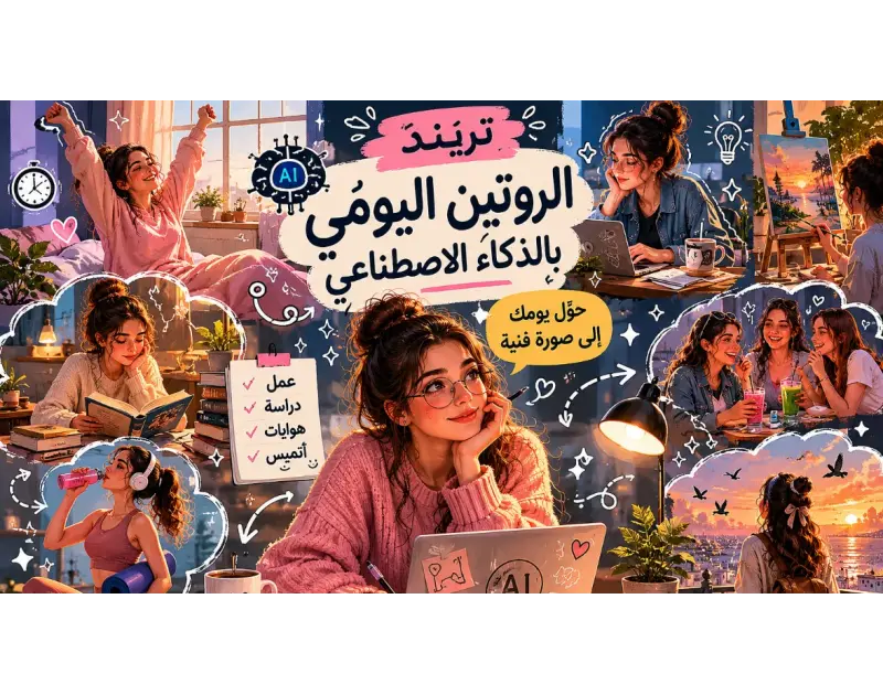 تريند الروتين اليومي بالذكاء الاصطناعي. كيف تحول تفاصيل يومك إلى لوحة فنية
