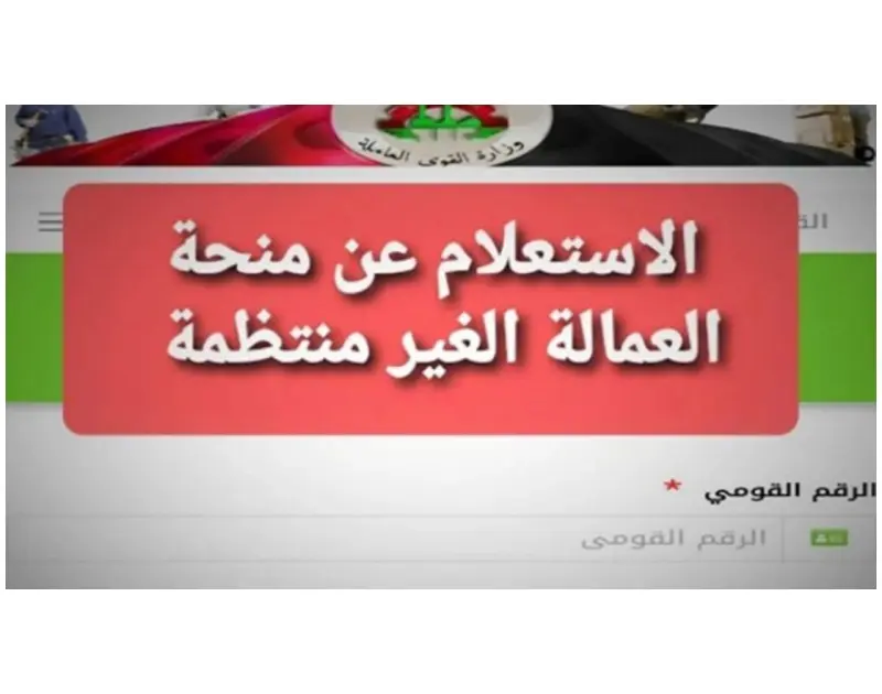 تسجيل منحة العمالة الغير منتظمة 2026