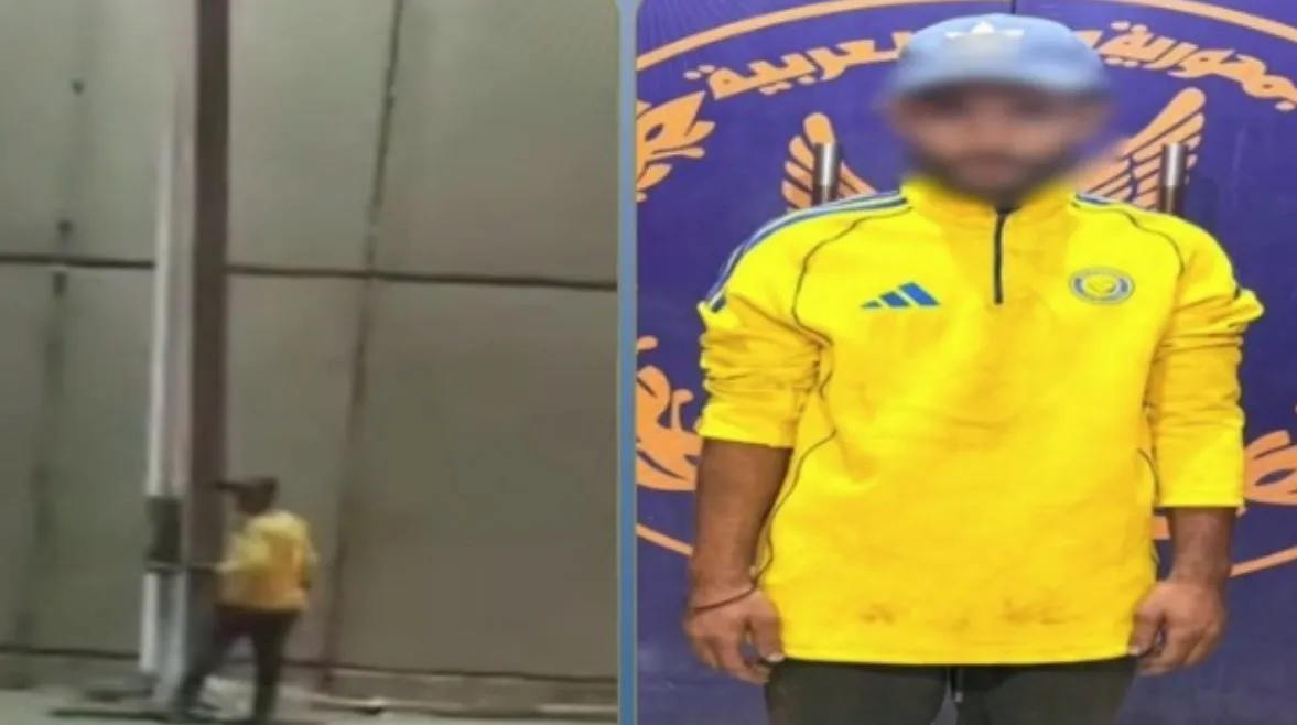 داخل نفق السلام.. ضبط عاطل حاول سرقة أسلاك كهربائية من عمود إنارة