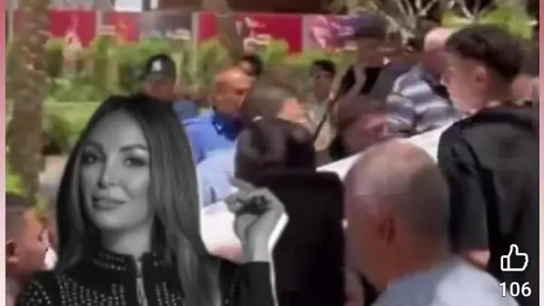 وصول جثمان سهام جلال مسجد حسن شربتلي بالقاهرة الجديدة