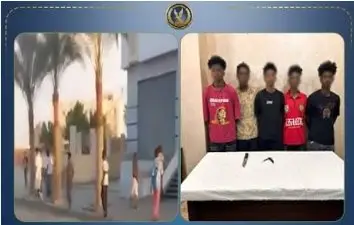5 صبيه سودانيين بيحدفوا حجارة على العربيات في المنوفية : عيب والله